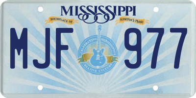 MS license plate MJF977