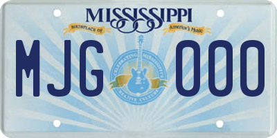 MS license plate MJG000