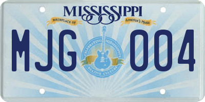 MS license plate MJG004