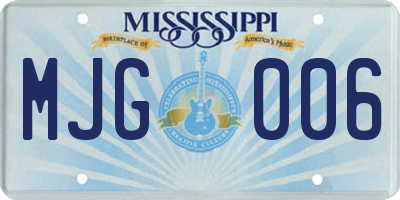 MS license plate MJG006