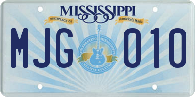 MS license plate MJG010