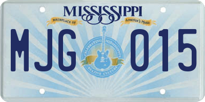 MS license plate MJG015