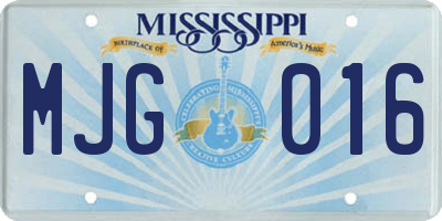 MS license plate MJG016
