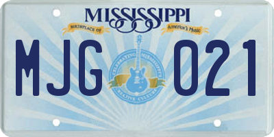 MS license plate MJG021