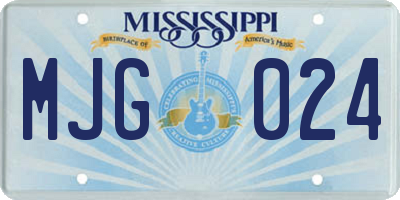 MS license plate MJG024