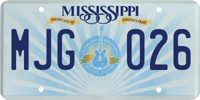 MS license plate MJG026