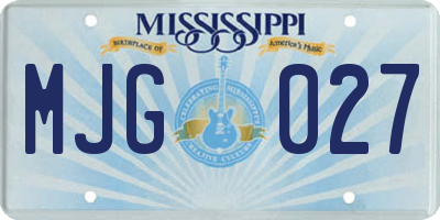 MS license plate MJG027