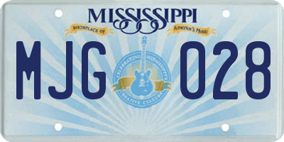 MS license plate MJG028