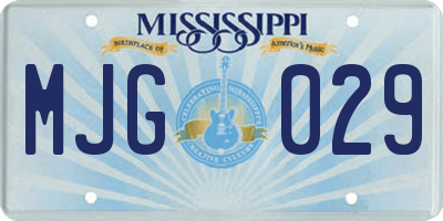 MS license plate MJG029
