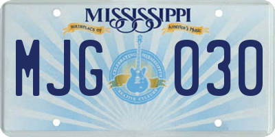 MS license plate MJG030