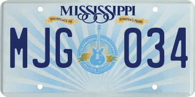 MS license plate MJG034