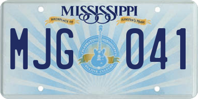 MS license plate MJG041