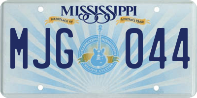 MS license plate MJG044
