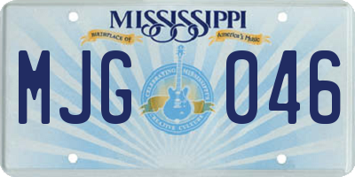MS license plate MJG046