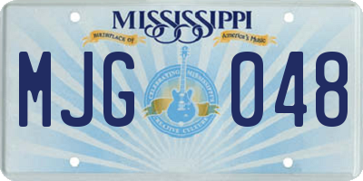 MS license plate MJG048