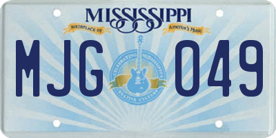 MS license plate MJG049