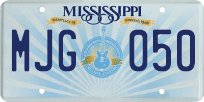 MS license plate MJG050