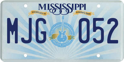 MS license plate MJG052
