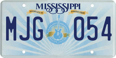 MS license plate MJG054