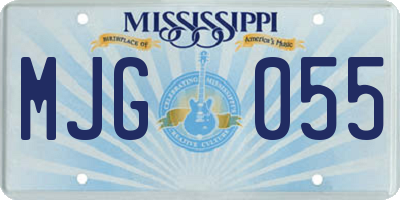 MS license plate MJG055