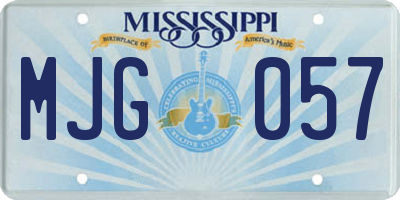 MS license plate MJG057