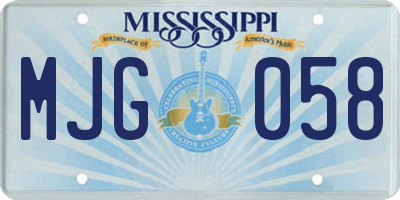 MS license plate MJG058