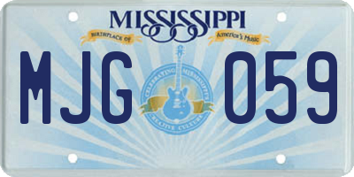 MS license plate MJG059
