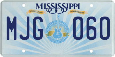 MS license plate MJG060