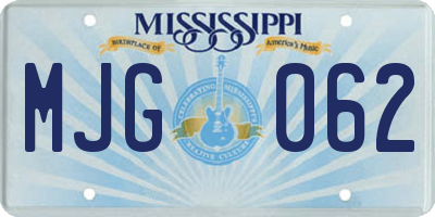 MS license plate MJG062
