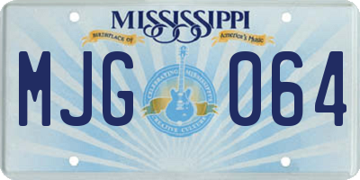 MS license plate MJG064