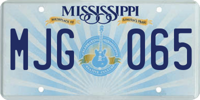 MS license plate MJG065
