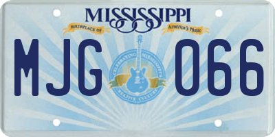 MS license plate MJG066