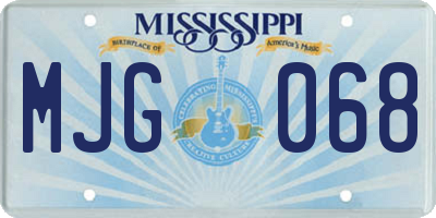 MS license plate MJG068