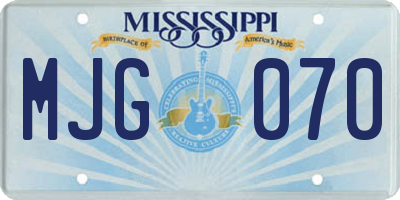 MS license plate MJG070