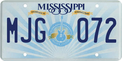 MS license plate MJG072