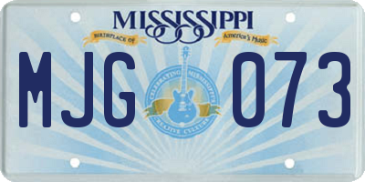 MS license plate MJG073