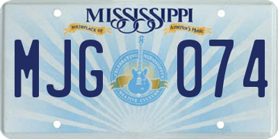 MS license plate MJG074