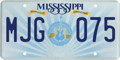 MS license plate MJG075