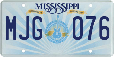 MS license plate MJG076