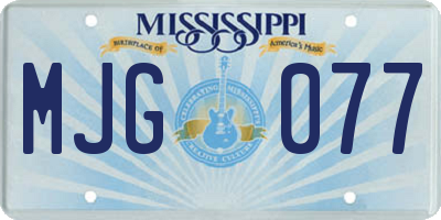 MS license plate MJG077