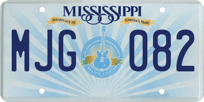 MS license plate MJG082