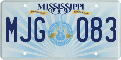 MS license plate MJG083