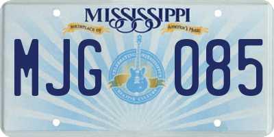 MS license plate MJG085
