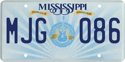 MS license plate MJG086