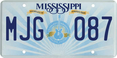 MS license plate MJG087
