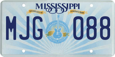 MS license plate MJG088