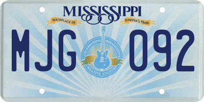 MS license plate MJG092