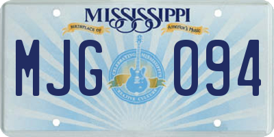MS license plate MJG094