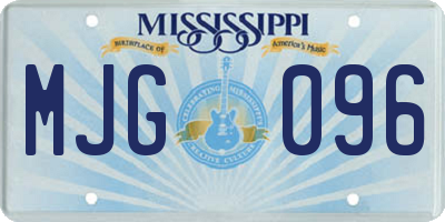 MS license plate MJG096
