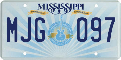 MS license plate MJG097